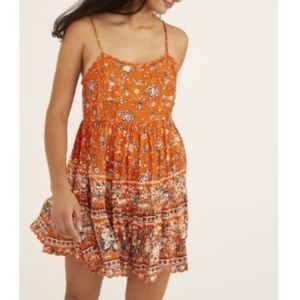 UO Hanna Rayon Scallop Babydoll mini dress